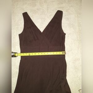 Chadwicks Brown V-Neck Backless Sheath Long Dress